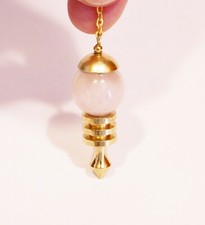 PENDULE * QUARTZ ROSE 3 PLATEAUX LAITON EMETTEUR MICRO VIBRATOIRE  RADIESTHESIE 