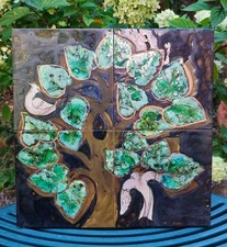 4 CARREAUX SUR BOIS CÉRAMIQUE