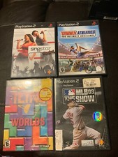 4 PS2 Game Lot Mlb The Show 09 Singstar Rocks Tetris Worlds Summer Athletics