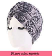 Bonnet turban effet motif peau