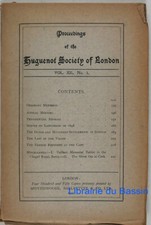 Proceedings Huguenot Soc