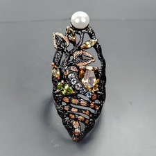 Bague citrine naturelle faite