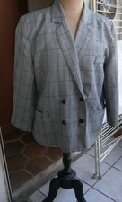 vintage veste femme, Prince de Galles, doublée , croisée, boutonnée T52