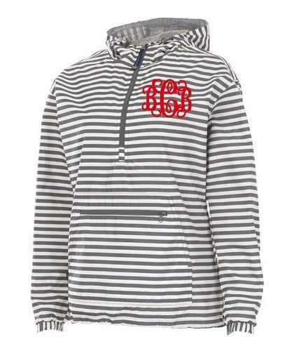 Monogrammed grey and - monogrammed, white