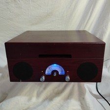 ancienne platine vinyle en bois style rétro radio