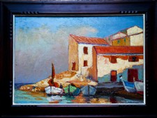 Germain Raingo-Pelouse St tropez les Martigues 38x55 neveu de Claude Monet cadre