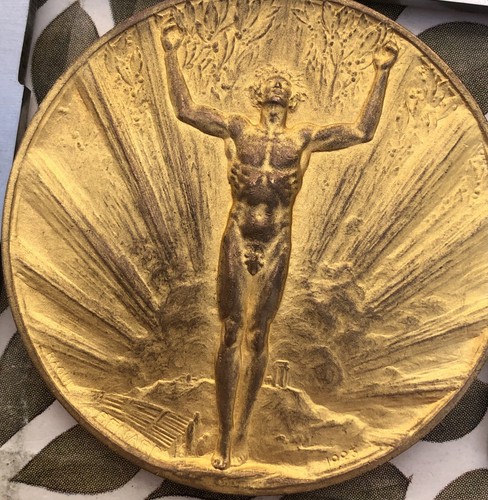 Médaille bronze doré - en,