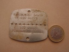 insigne plaque identite militaire soldat  1961 guerre algerie   ( ref 300  )