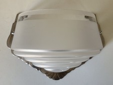 Applique Art Deco Verre Et Bronze Argenté Signée 