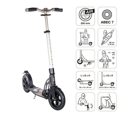 Six degrees aluminium scooter - aluminium,