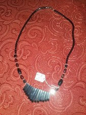 Collier Pierre Minérale Hematite Et Grenat #3