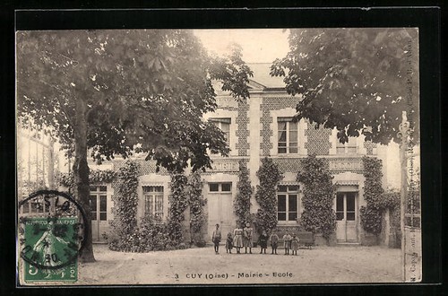 Cpa cuy mairie ecole - cuy,, &