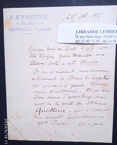 Lettre autographe signée - autographe, de