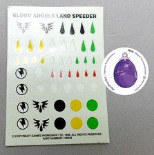 Warhammer 40k, Marine, Transfer, decal Blood, Drop, Goutte, Wings, Speeder Green