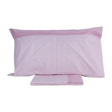 Set Draps Coton Lit 1 Carré Unique Taie D'Oreiller À Fantaisie Géométrique Rose