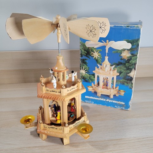 Vtg weihnachts pyramide tier - pyramide, 3-tier