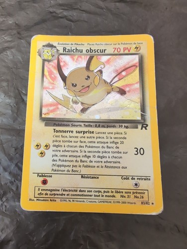 Carte pokémon raichu obscur - carte,