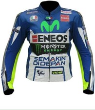 YAMAHA ENEOS Veste en Cuir de Moto Veste Motard en Cuir Veste en Cuir de Motard