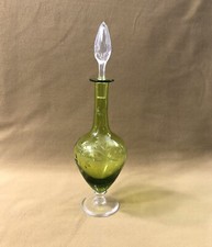 carafe à liqueurs en cristal vert SAINT LOUIS 27 cm Table Bouchon Service Vin