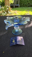 Coupe verre soufflé bleu sur