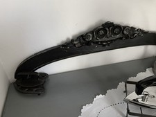 Ancienne Corniche D’armoire En Bois Sculpté Noir