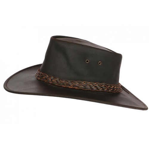 Grand chapeau cuir huile - grand,