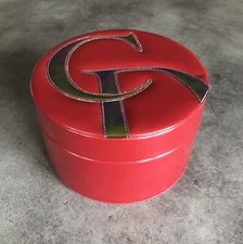 COFFRET ou Boîte à Parfum VIDE monogrammé CD CHRISTIAN DIOR Rouge forme ronde