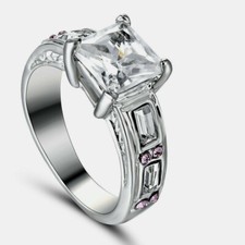 ZIRCONIA AND BAGUETTES W/PINK