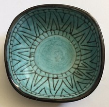 MAUNIER ALAIN VALLAURIS COUPE FORME LIBRE CÉRAMIQUE ÉMAILLÉE POLYCHROME VINTAGE