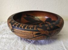 Centre de table, Coupe à fruits en bois sculpté " HAITI "