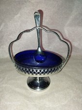 Sucrier en verre bleu cobalt