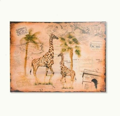 Cadre tableau toile girafe - tableau,