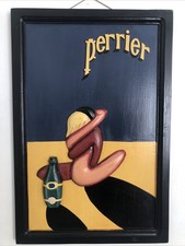 PERRIER Affiche tableau Bois