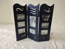 Cadre multi photos en bois bleu  27 x 26 cm