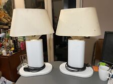 Paire PIED LAMPE METAL LAQUE POST-MODERNISTE DLG GUZZINI RODOLFO BONETTO Vintage
