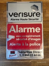 AFFICHE Verisure Alarme en  PVC 21 cm x 33 cm  fond Aluminium
