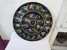 Grand plat à crustacés en céramique signé Henriot Quimper