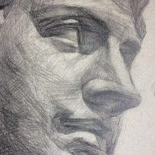 Grand Dessin Tête de Statue