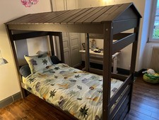 Lit cabane CAMIF 90×190 en bois massif