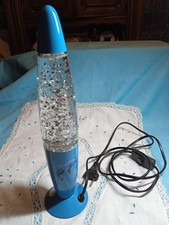 Lampe d'ambiance décor Dauphin - verre avec paillettes intégrés - métal bleu