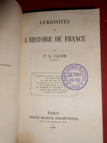 Curiosités histoire de - curiosités,