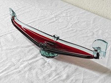 Ancien Cendrier de table en verre en forme de Gondole type Murano non signé