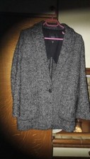 Mango Veste manteau court oversize noir gris T XS, X