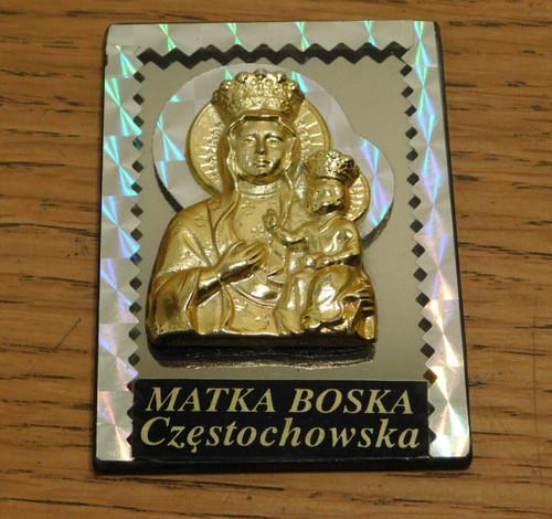 Plaque vierge noire pologne - plaque,
