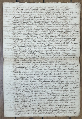 Vieux papier 1758 document - vieux,