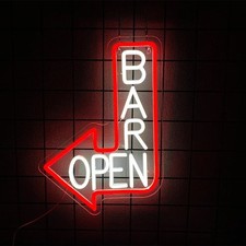 Enseigne néon BAR OPEN LED