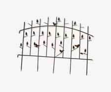 BARRIERE DE JARDIN EN FER FORGE AVEC OISEAUX / 122 CMS DE LONG X 93 CMS DE HAUT 