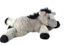 Grande peluche Ane gris noir allonge 55 cm