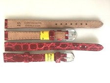  BRACELET MONTRE CUIR VACHETTE VERITABLE 10 MM FUSHIA