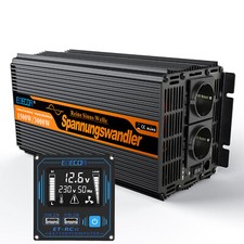 EDECOA 1500W Convertisseur 12V 220V Pure Sinus Onduleur Télécommande ET-RC